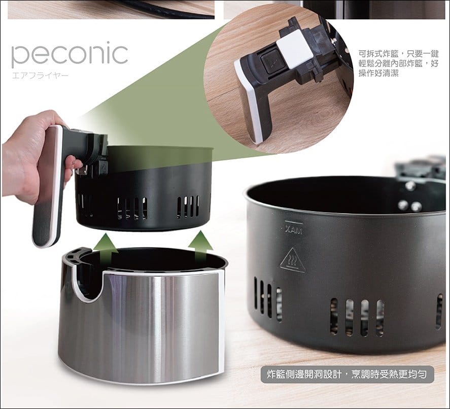 ▌限量新色▌超大容量【日本品牌Peconic 美型氣炸鍋】西班牙tuAceite冷壓初榨橄欖油X韓國矽膠墊X美國oxo餐夾