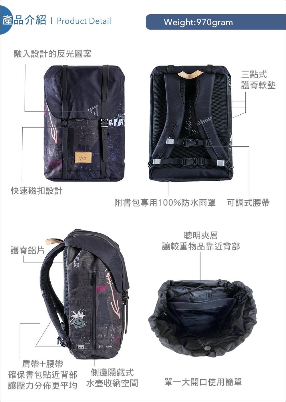 ▎2023▎北歐風輕量美型、超減壓【挪威Frii 輕量護脊書包】