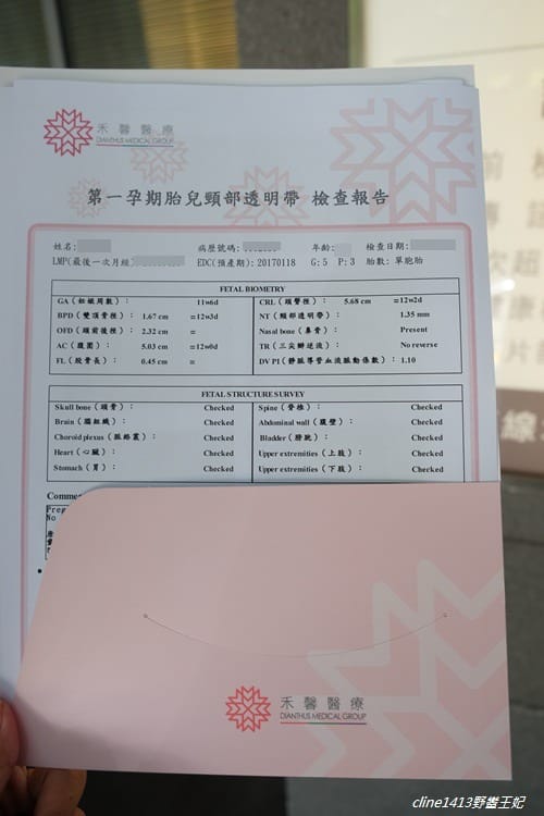 ▌四寶弟孕期紀錄▌孕期紀錄♥22週禾馨高層次超音波、11週非侵入性產前染色體檢測NIPS♥