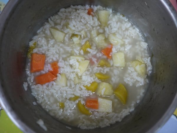 ▌三寶媽碎碎念▌現煮得更好吃!! 10M副食品&營養滿分 ♥雞肉蔬菜粥,熬湯底,馬鈴薯蘋果泥來囉 ♥